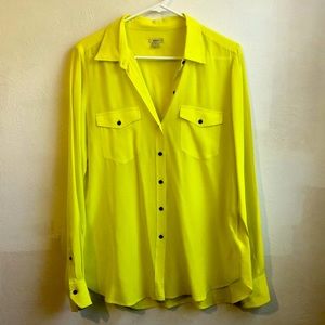 Fossil silk button down blouse